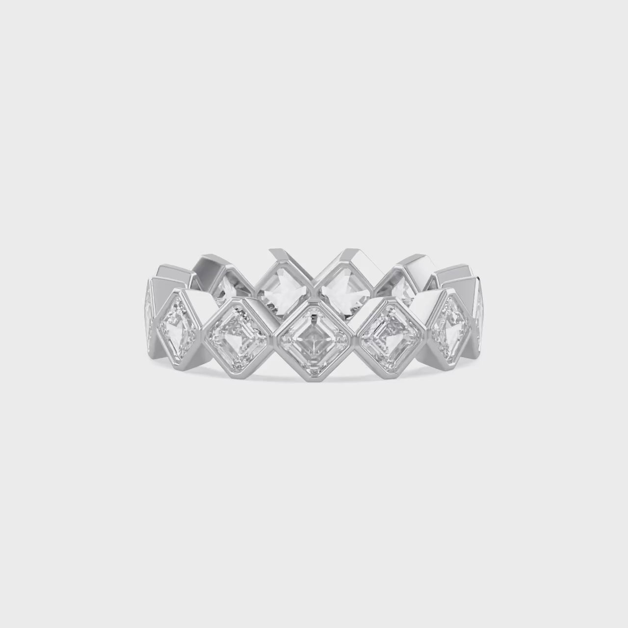 Asscher-Cut Full-Eternity Ring | Lab-Grown Diamond