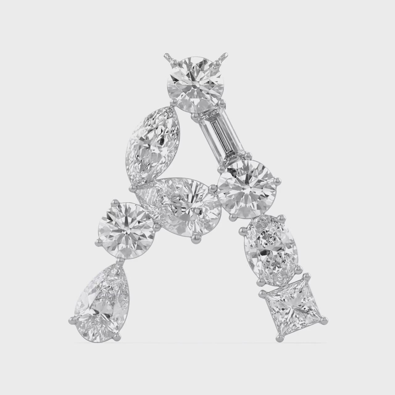 Initial Letter Pendant Multi Shape Lab Grown Diamond