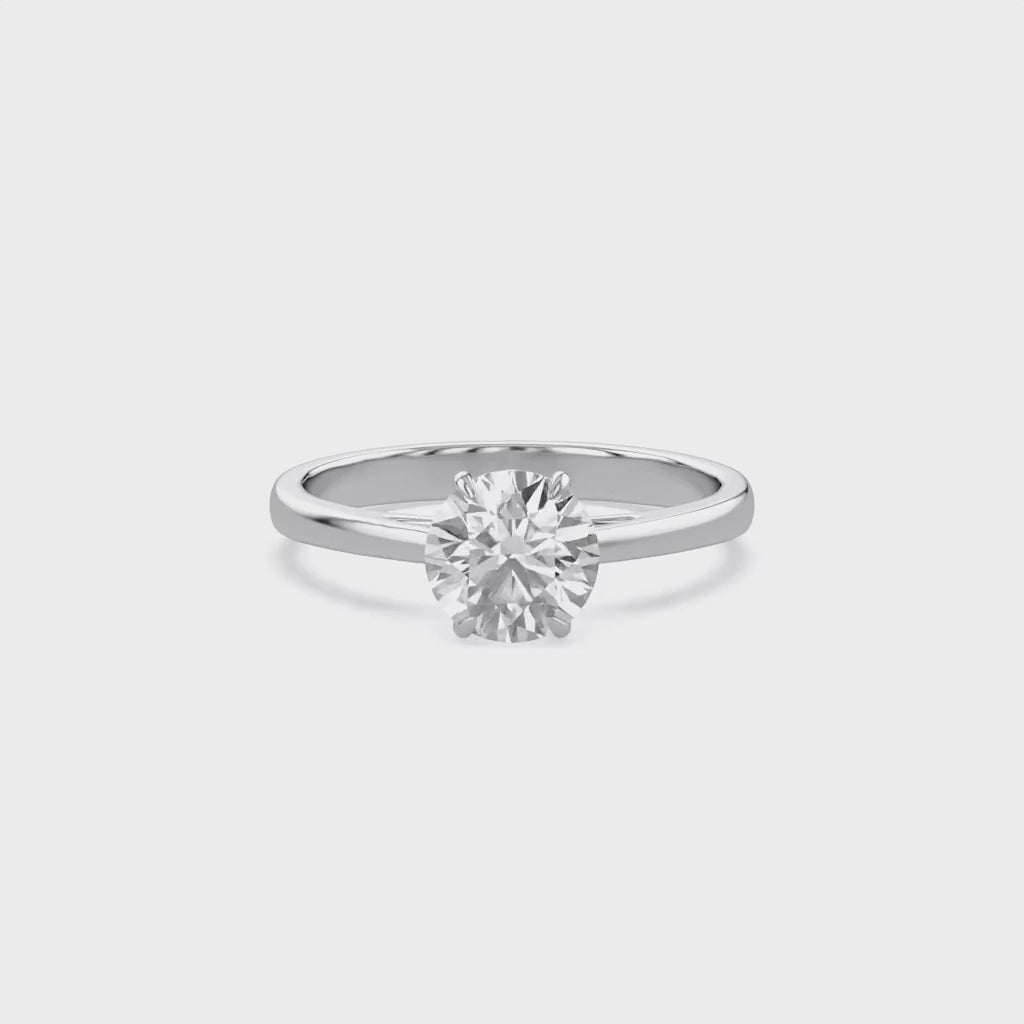 Solitaire Engagement Ring Round Lab Grown Diamond