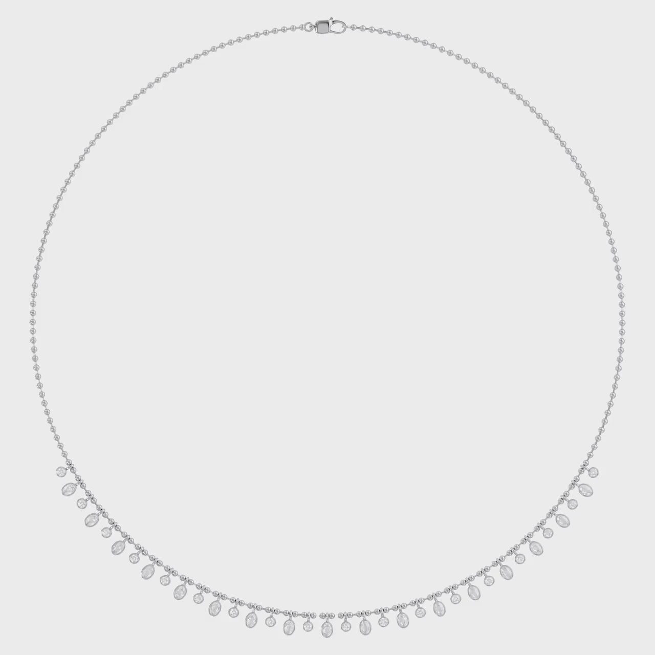 1.25 Cttw Round & Oval Cut Lab Grown Diamond Fringe Station Necklace