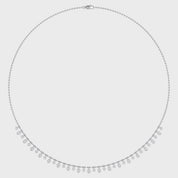 1.25 Cttw Round & Oval Cut Lab Grown Diamond Fringe Station Necklace