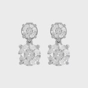 Dangle Stud Earrings 3.60 Carat Round Lab Grown Diamond