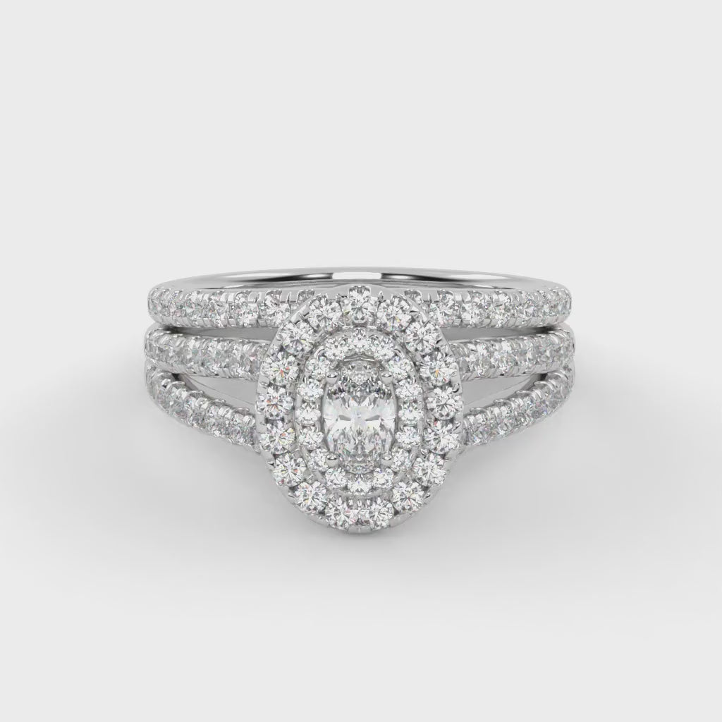 IGI Certified Split Shank Bridal Set Ring