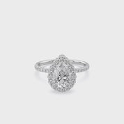 Teardrop Hidden Halo Lab Grown Diamond Engagement Ring