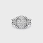 Art Deco Vintage Trio Set Lab Grown Diamond Ring