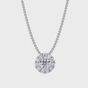 Halo Solitaire Lab Grown Diamond Pendant Necklace