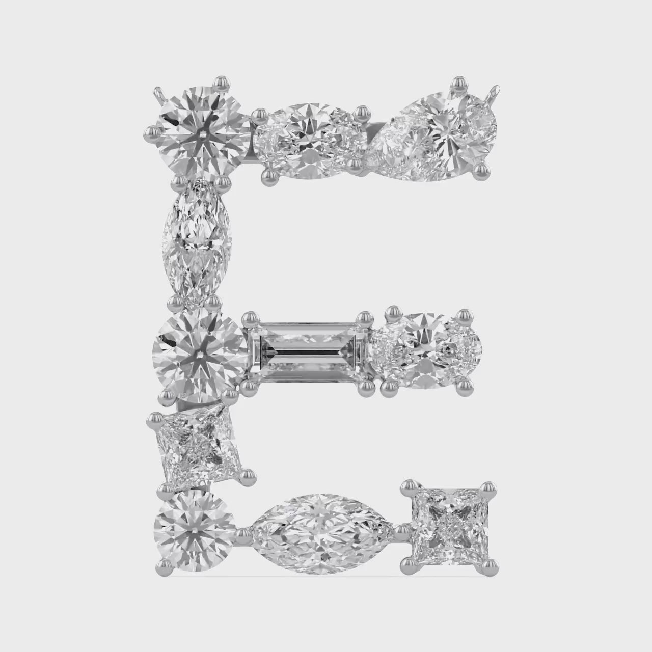 Initial Letter Pendant Multi Shape Lab Grown Diamond