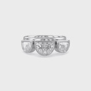 2.15 CT Fancy Cut Lab Grown Diamond Three-Stone Engagement Ring