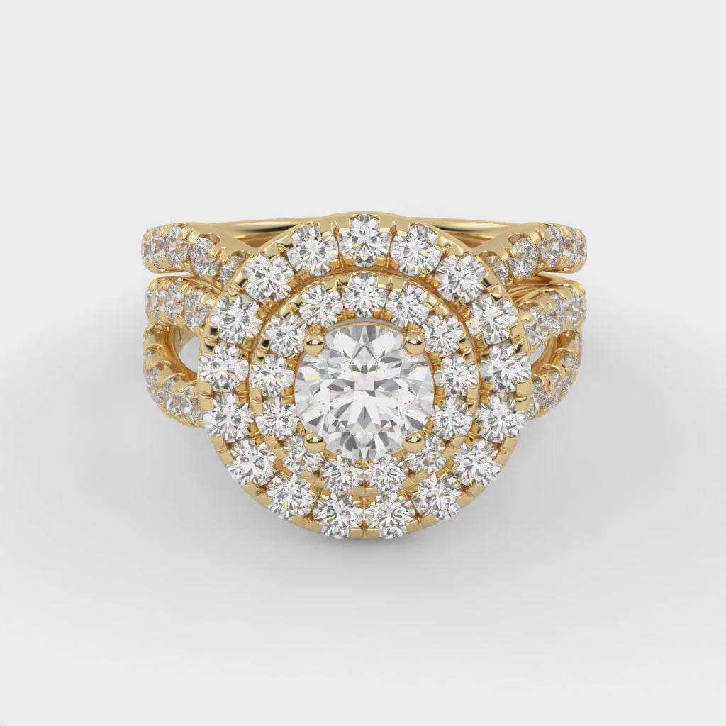 IGI Round Lab Diamond Bridal Set Ring