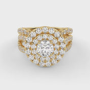 IGI Round Lab Diamond Bridal Set Ring