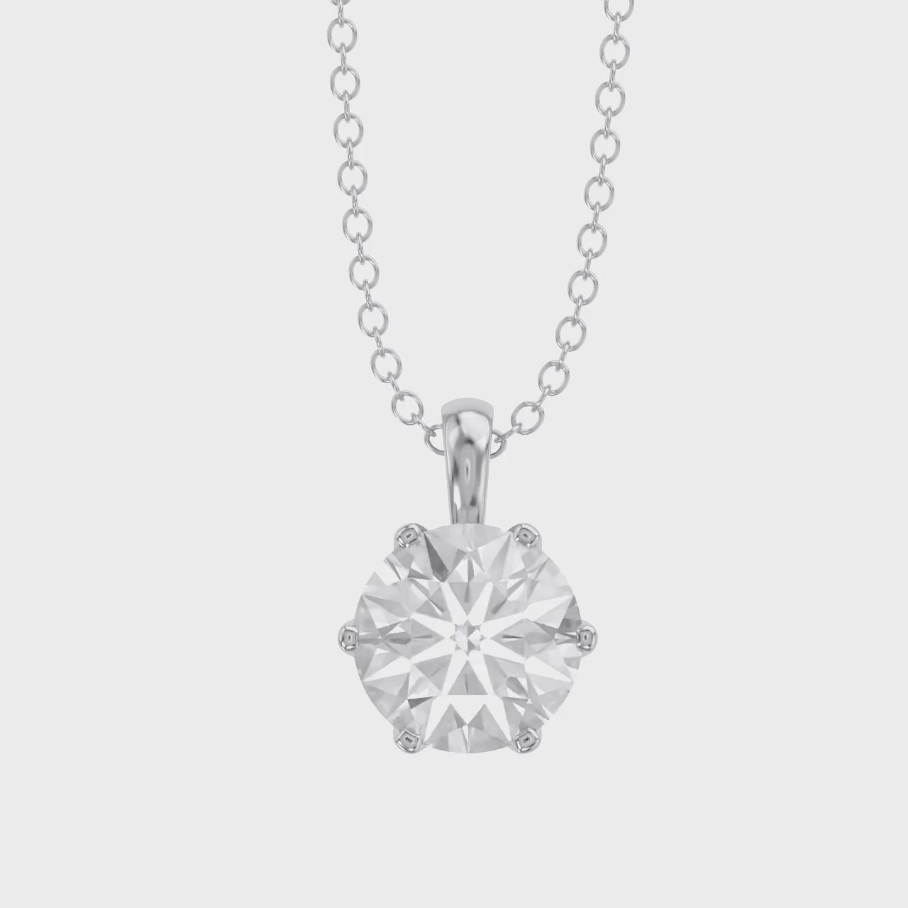 Celeste Round Solitaire Lab Grown Diamond Pendant Necklace