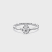 Zelie Pear Cut Bezel Set Lab Grown Diamond Engagement Ring