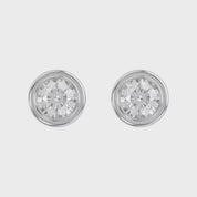 Solitaire Stud Earrings Bezel Set Lab Grown Diamond