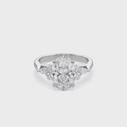 3 Stone Solitaire Engagement Ring Center 10X8mm Lab Grown Diamond