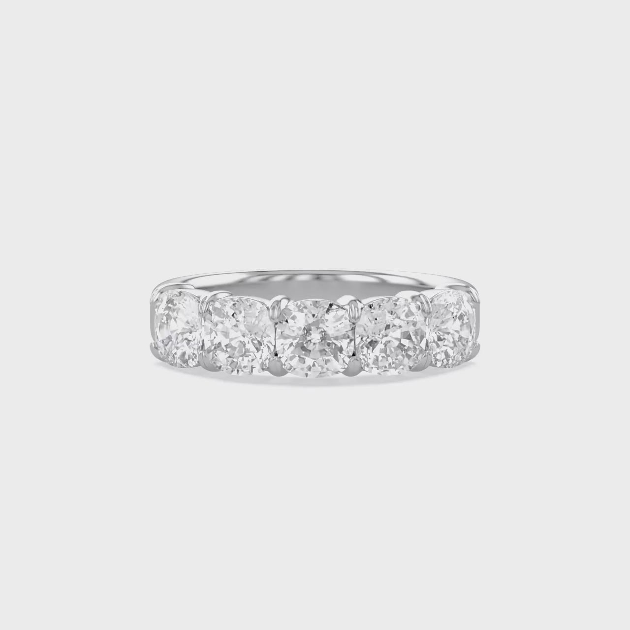 Cushion-Cut Half-Eternity Ring | Lab-Grown Diamond