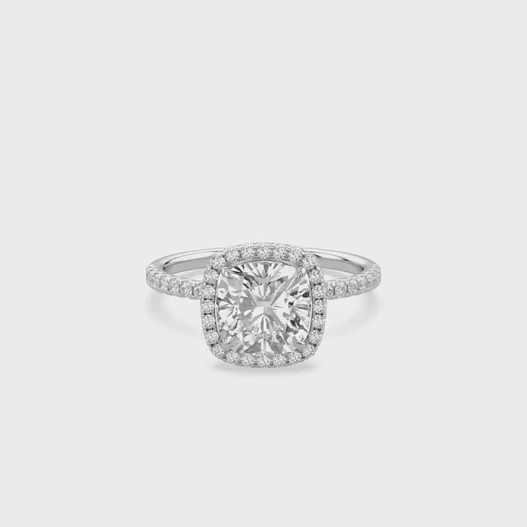 Hidden Halo Solitaire Lab Grown Diamond Engagement Ring