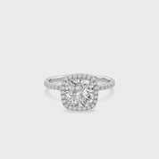 Hidden Halo Solitaire Lab Grown Diamond Engagement Ring