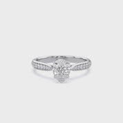 4 Prong Pear Cut Solitaire Engagement Lab Grown Diamond Ring