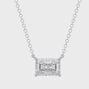 Classic Radiant Cut Lab Grown Diamond Solitaire Pendant Necklace for Women