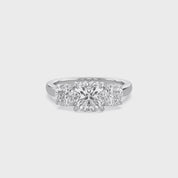 Classic Cushion Cut Lab Grown Diamond Ring | Three Stone Statement Jewelry