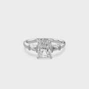 Radiant Cut Three Stone Lab Grown Diamond Engagement Ring