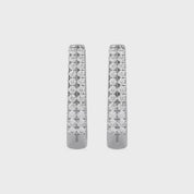 Double Row Huggie Lab Grown Diamond Hoop Earrings