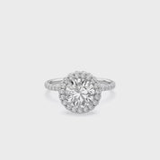 Hidden Halo Solitaire Engagement Ring 8.5mm Lab Grown Diamond
