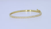 Pave Set 3-Row Cubic Zirconia Bangle Bracelet
