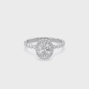 Eris Half Eternity Oval Cut Lab Grown Diamond Engagement Ring