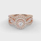 IGI Round Lab Diamond Bridal Set Ring