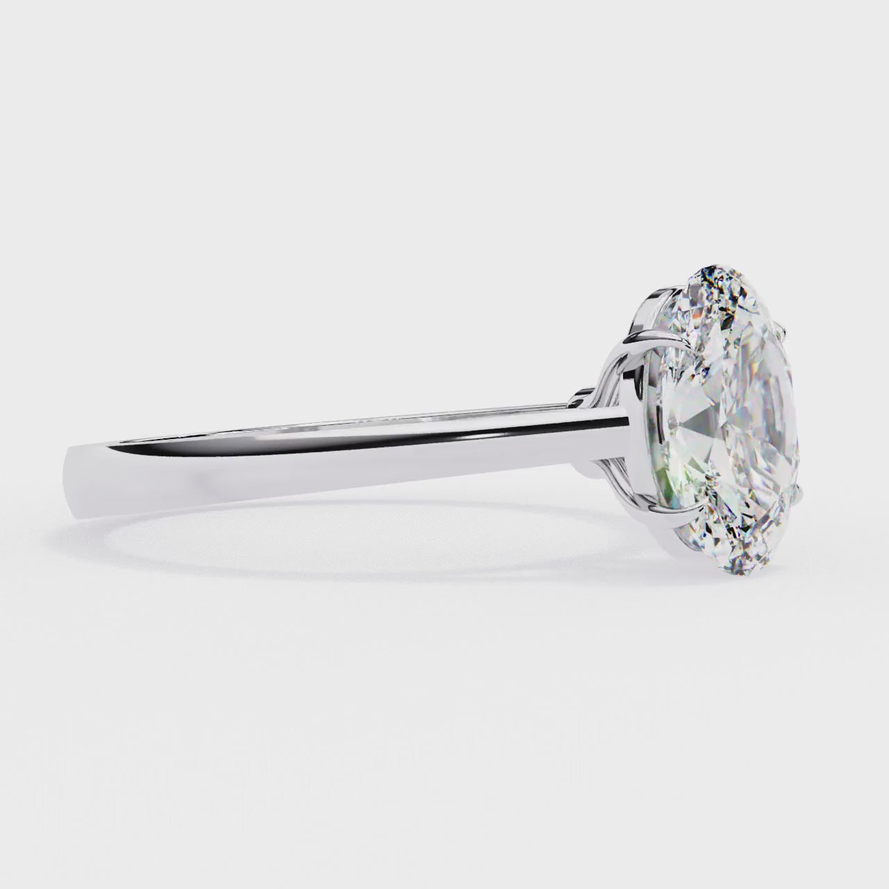 Oval Cut Solitaire Lab Grown Diamond Engagement Ring