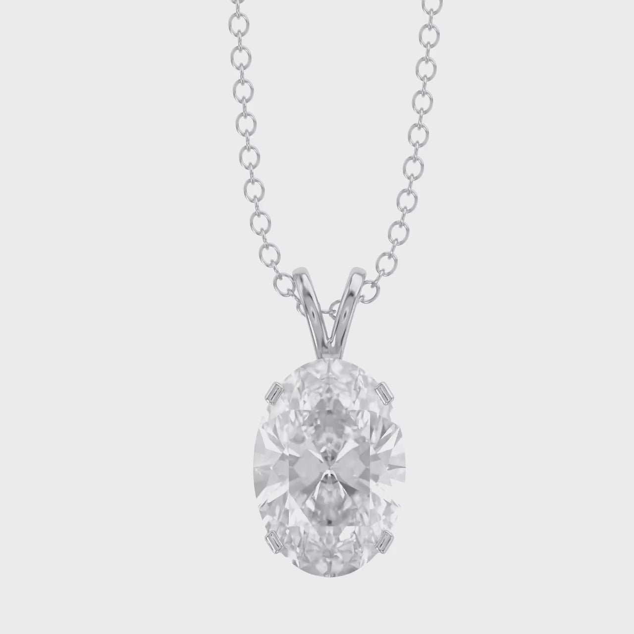 Celestia Oval Cut Lab Grown Diamond Pendant Necklec