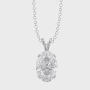 Celestia Oval Cut Lab Grown Diamond Pendant Necklec