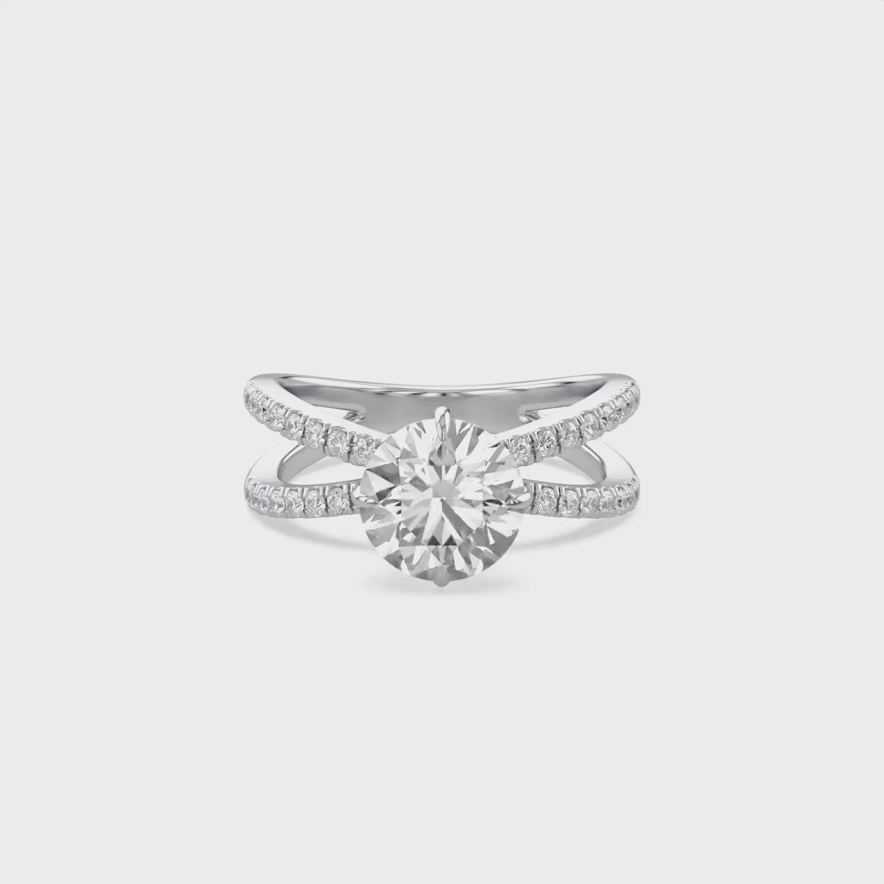 Rudy Round Cut Criss Cross Lab Grown Diamond Engagement Ring