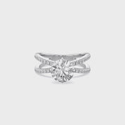 Rudy Round Cut Criss Cross Lab Grown Diamond Engagement Ring