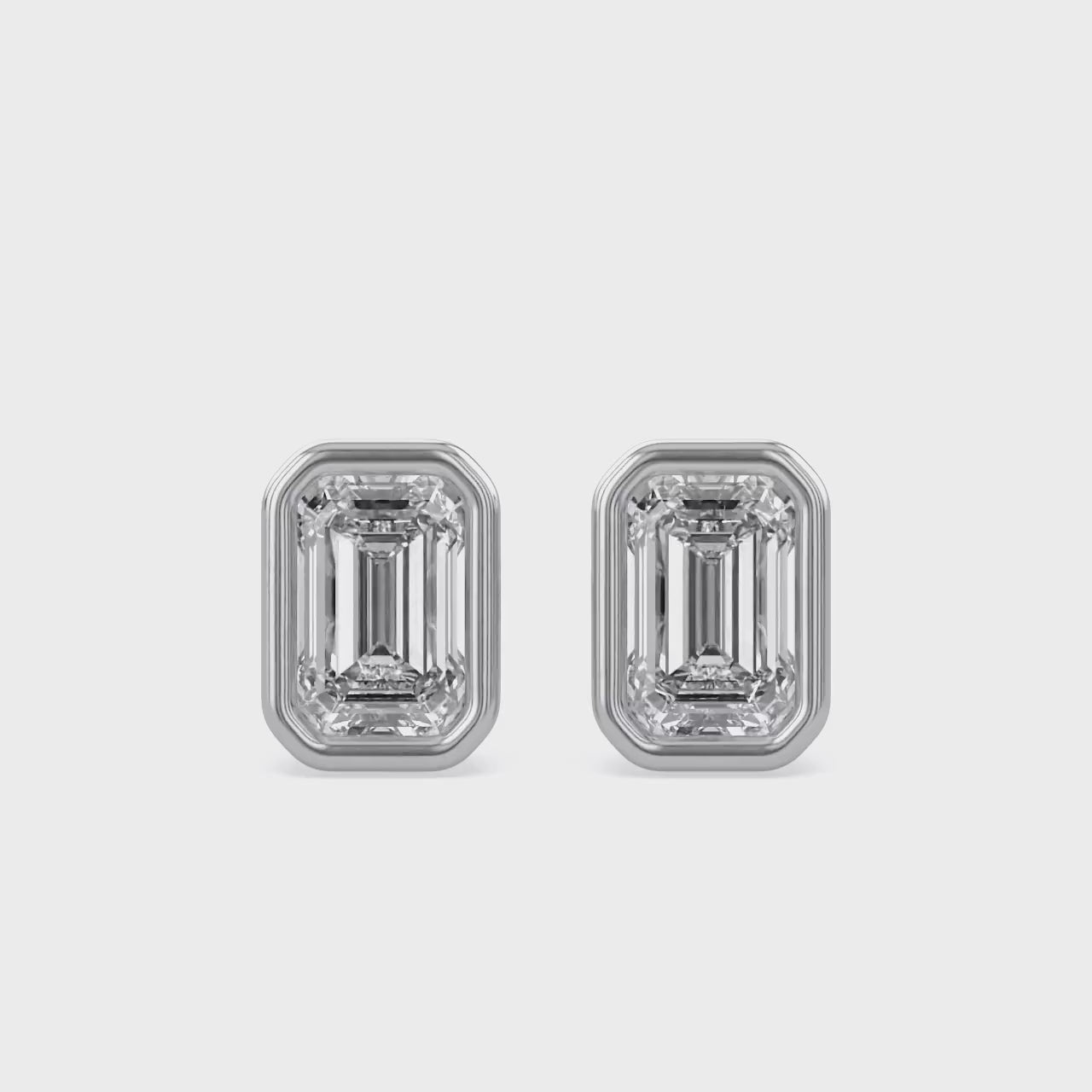 Emerald-Cut Solitaire Stud Earrings | Lab-Grown Diamond