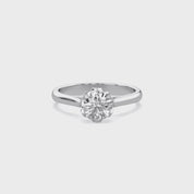 Floral Style Solitaire Engagement Ring Lab Grown Diamond