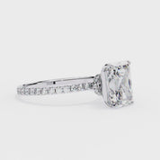 Radiant Cut Halo Hidden Lab Grown Diamond Engagement Ring