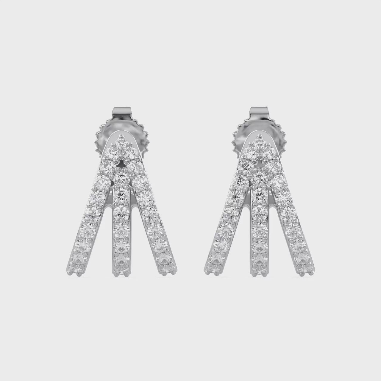 Trident Huggie Lab Grown Diamond Hoop Earrings