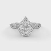 IGI Certified Infinity Halo Twisted Engagement Ring