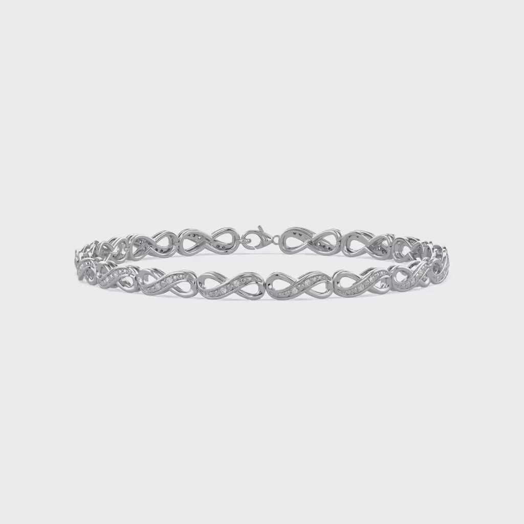 Infinity Style Lab Grown Diamond Bracelet 7.25 Inch