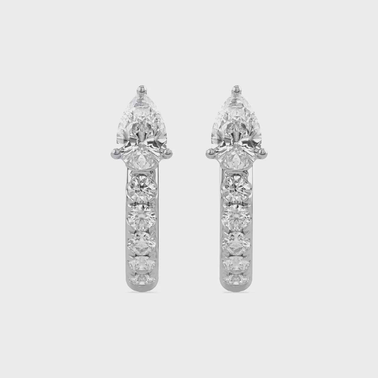 Pear Cut Lab Grown Diamond Hoop Earrings