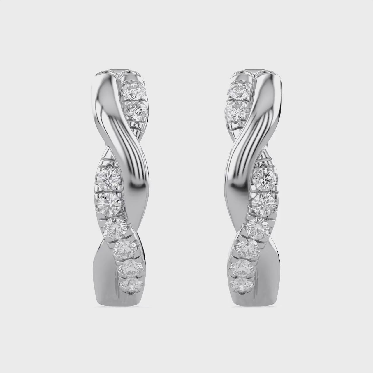 Twisted Lab Grown Diamond Hoop Earrings