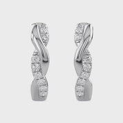 Twisted Lab Grown Diamond Hoop Earrings