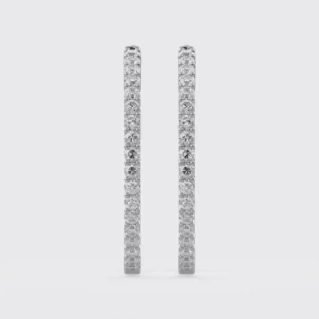 Inside Out Huggie Hoop Earrings Lab Grown Diamond
