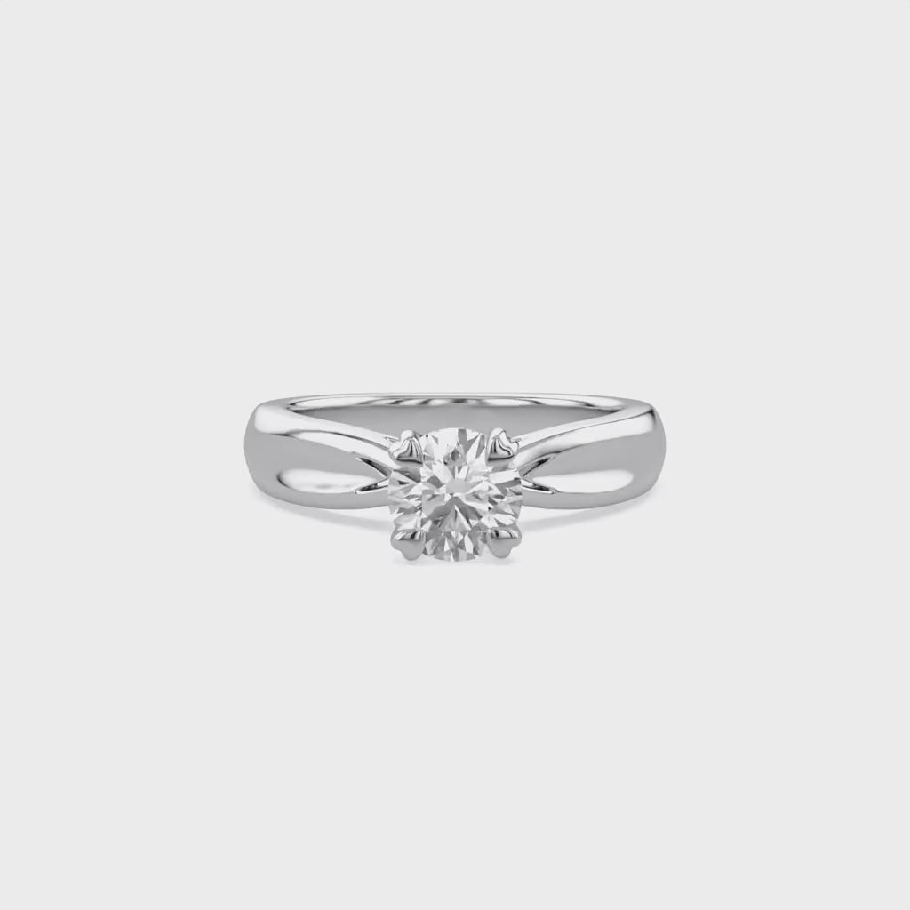 Round Cut Lab Grown Diamond Solitaire Engagement Ring