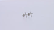 Natural White Diamond Cross Stud Earrings For Women's In 14K Gold Over Sterling Silver (0.02 Cttw, I2-I3 Clarity)