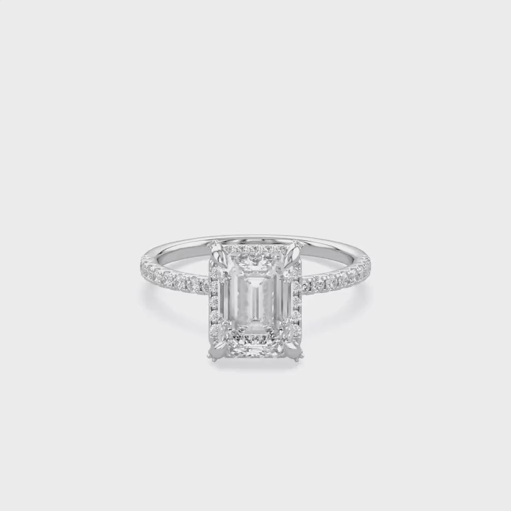 Hidden Halo Engagement Lab Grown Diamond Ring