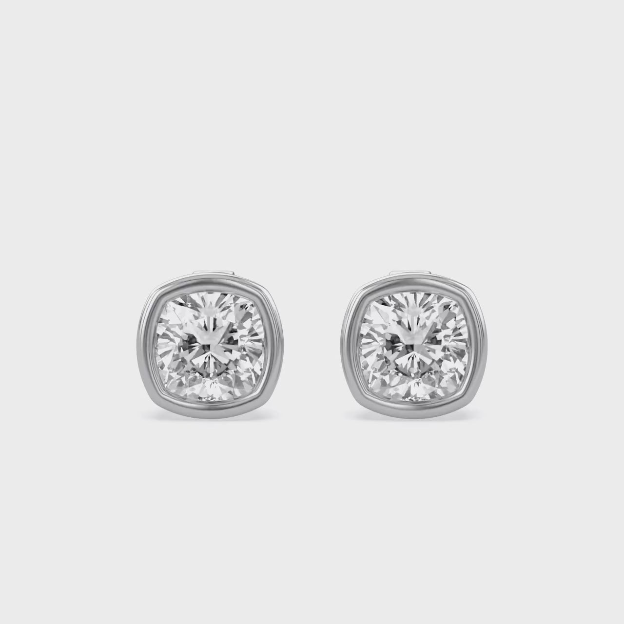 Cushion-Cut Solitaire Stud Earrings | Lab-Grown Diamond