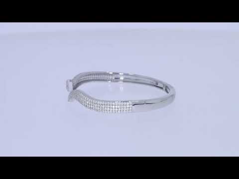 Lab Created Moissanite Open Cuff Bangle Bracelet